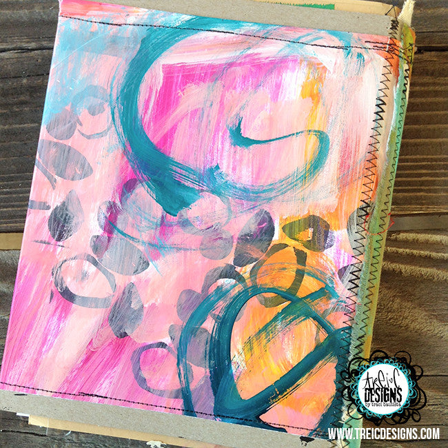 create FLORAL art quilt handmade journal
