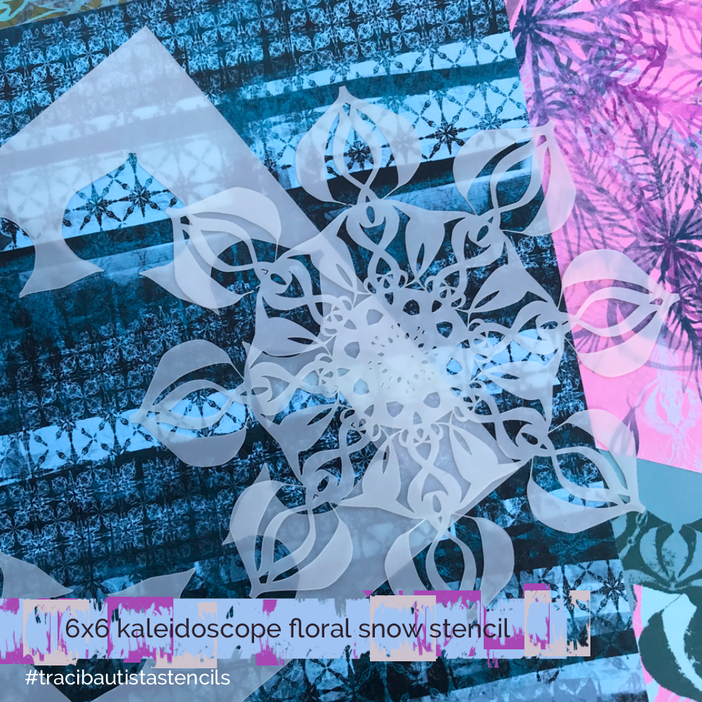 KALEIDOSCOPE floral snow stencil 4-set