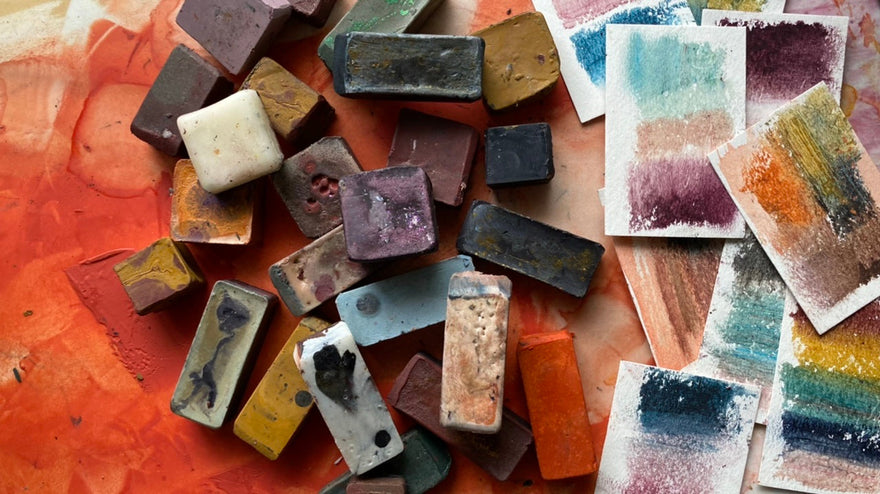 {LIVE} watercolor + WAX + stencils demo