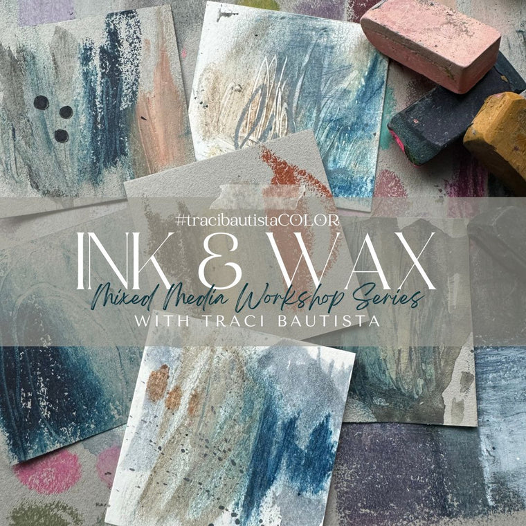 INK + WAX {mixed media workshop series}