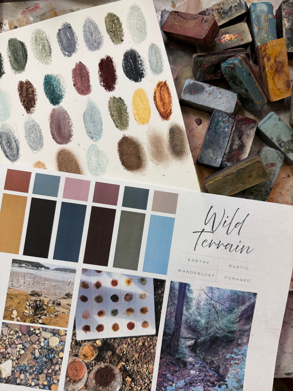 #tracibautistaCOLOR ~ WILD TERRAIN artisanal watercolor XL tile