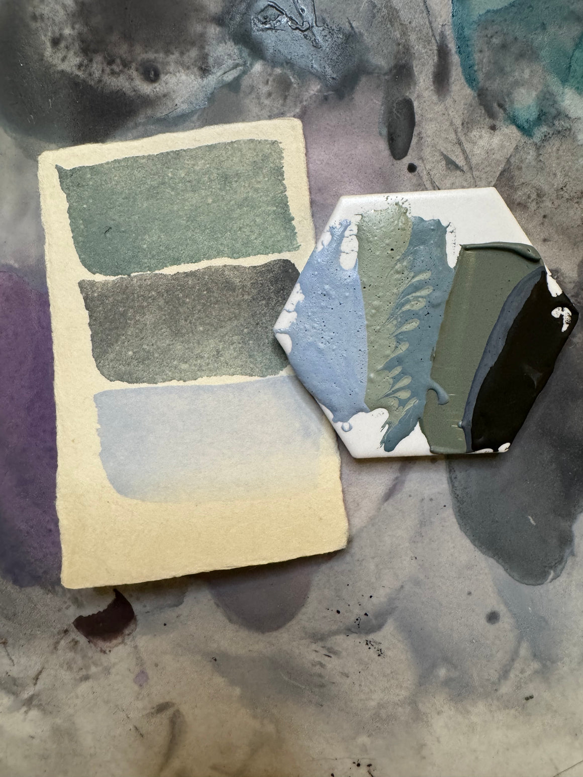 #tracibautistaCOLOR ~ {OCEAN WHISPER} handcrafted watercolors XL swatch mini tile