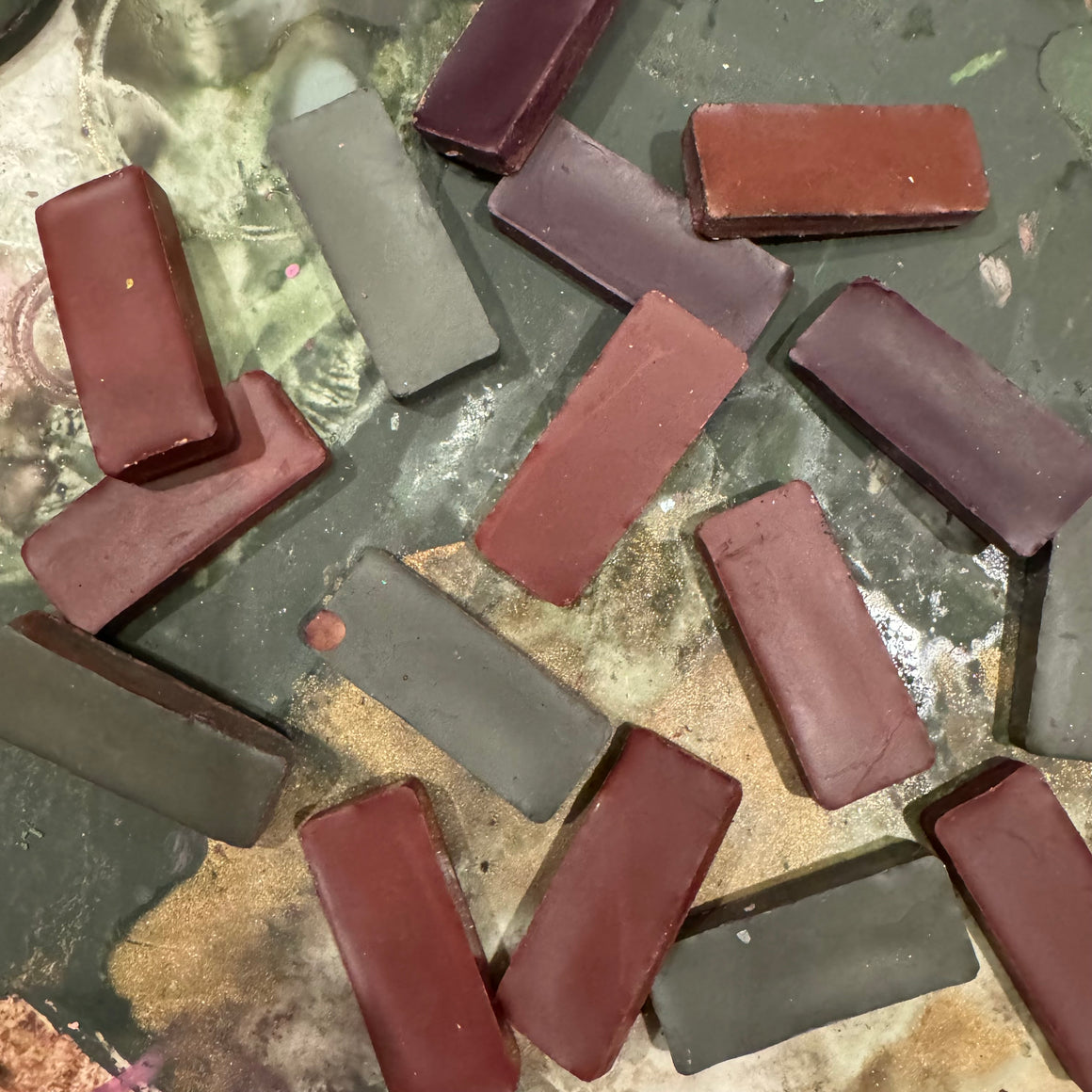 #tracibautistaCOLOR WAX MONOPRINT BARS ~ WINTER landscapes {7-set}