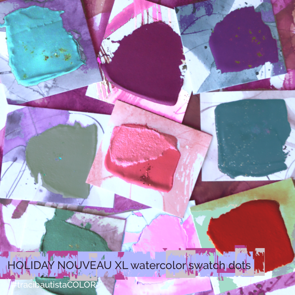 #tracibautistaCOLOR ~ HOLIDAY NOUVEAU XL watercolor palette dot card 6-set