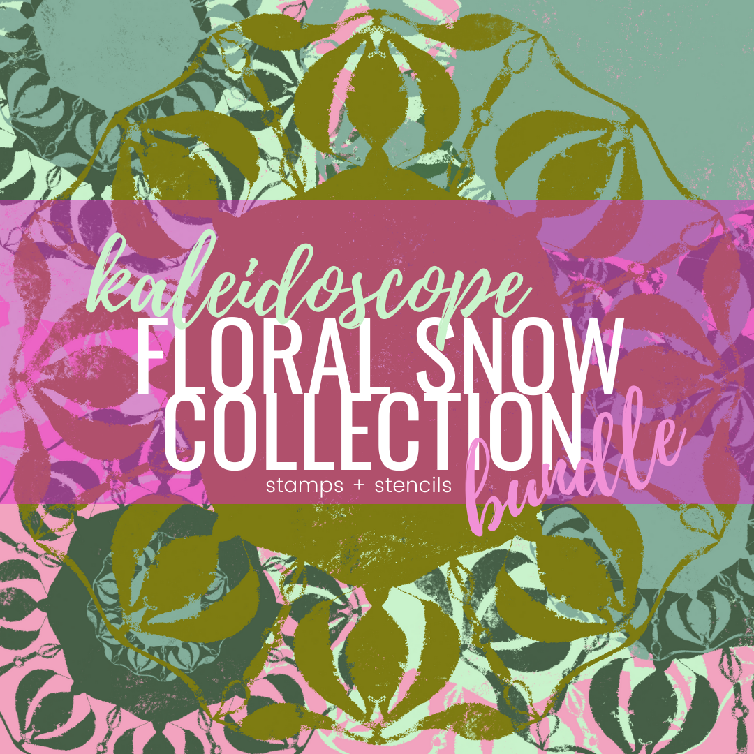 KALEIDOSCOPE floral snow stamp + stencil bundle