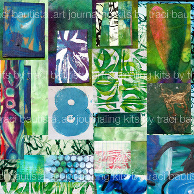 GREEN art journaling collage printable