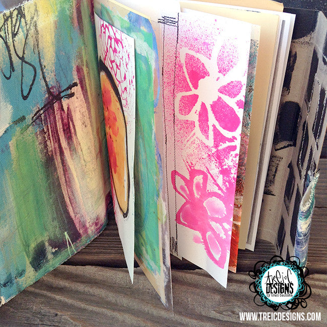 create FLORAL art quilt handmade journal