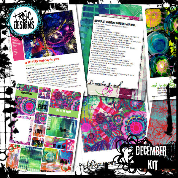 December art journaling PLAYbook + digital collage kit