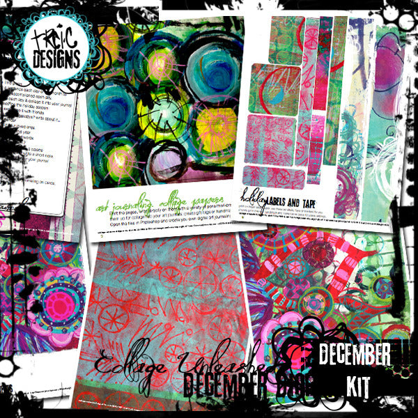 December art journaling PLAYbook + digital collage kit