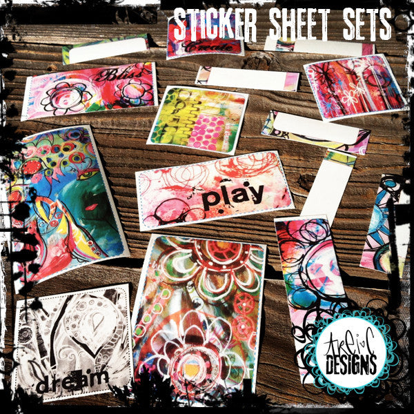 Collage Unleashed autographed book + collage sticker kit