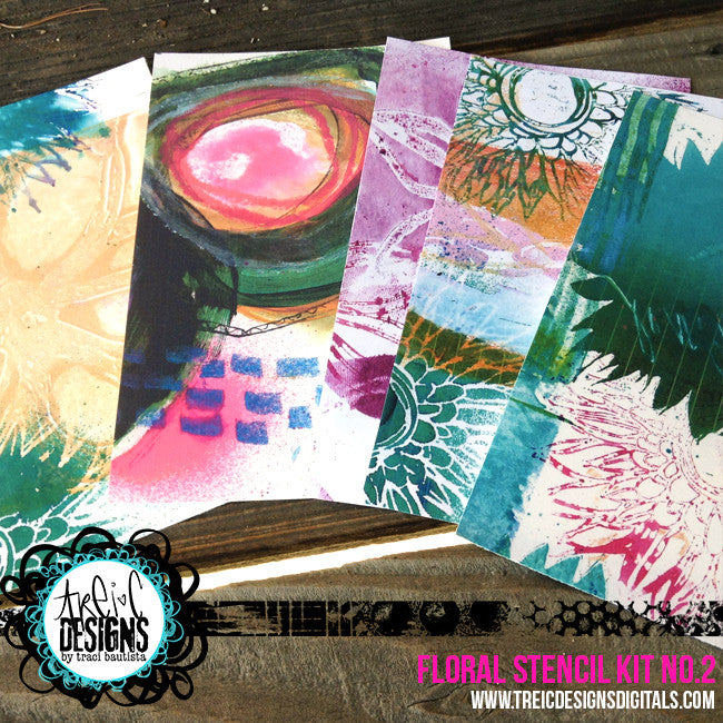 FLORAL stencil kit no. 2 + live stream {w/o stamp}