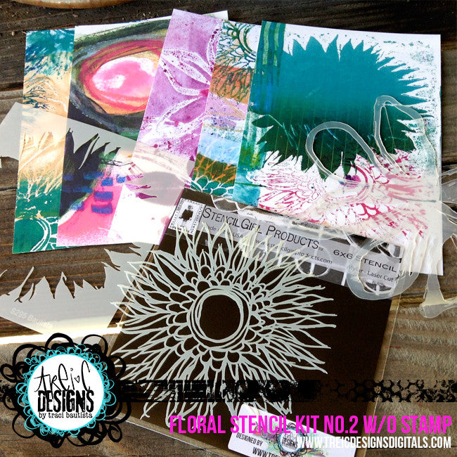 FLORAL stencil kit no. 2 + live stream {w/o stamp}