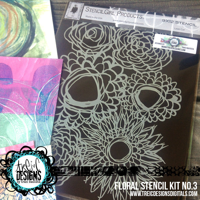 FLORAL stencil kit no. 3 + live stream