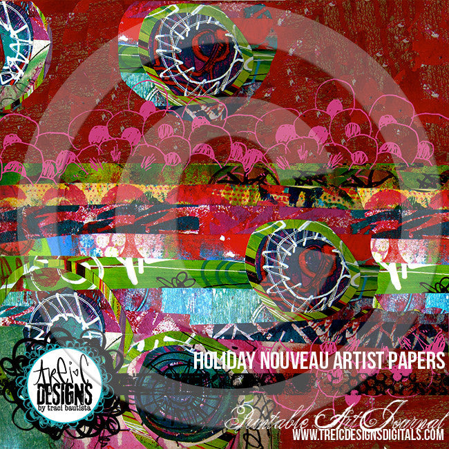 holiday NOUVEAU printable art journal