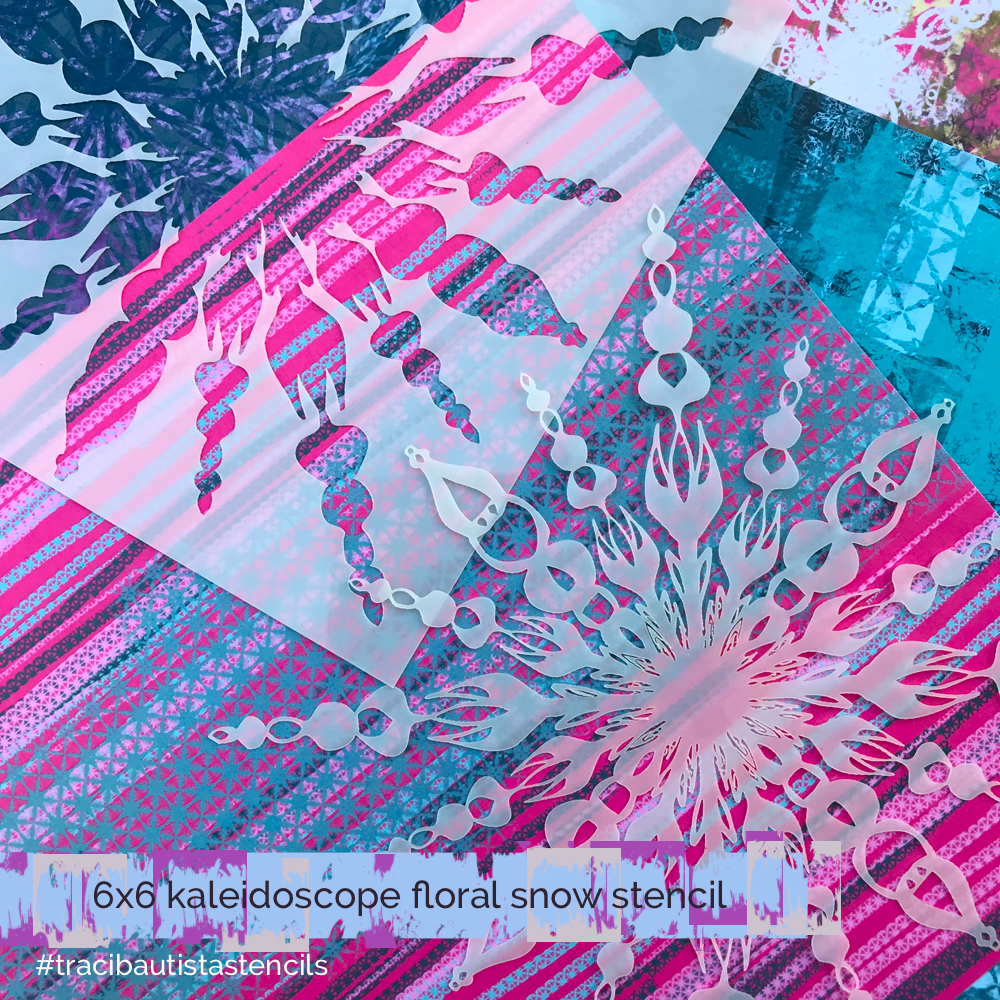 KALEIDOSCOPE floral snow stencil + workshop bundle