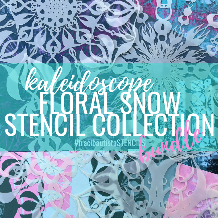 KALEIDOSCOPE floral snow stencil + workshop bundle