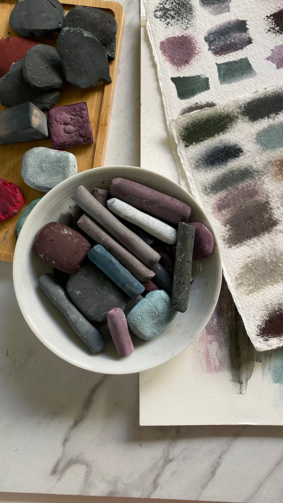 #tracibautistaCOLOR ~ WINTER WHISPERS + SPRING BLOSSOMS pigment stones {5-set}