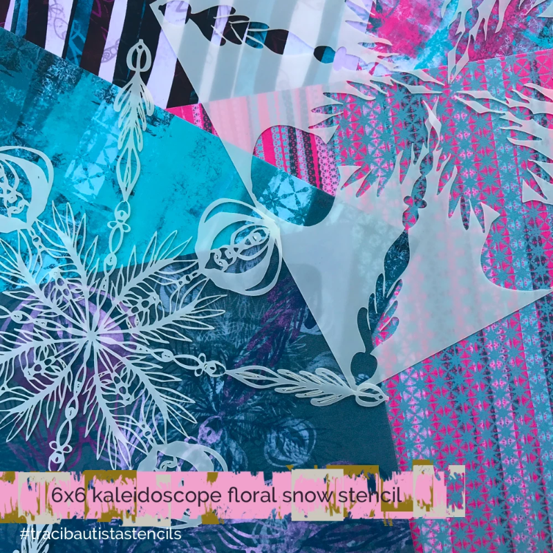 KALEIDOSCOPE floral snow stencil 4-set
