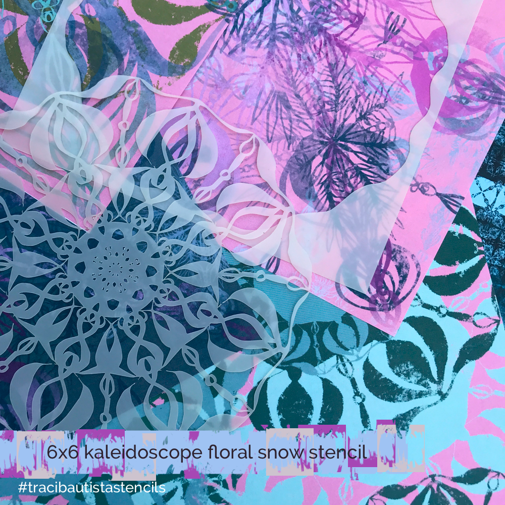 KALEIDOSCOPE floral snow stencil + workshop bundle