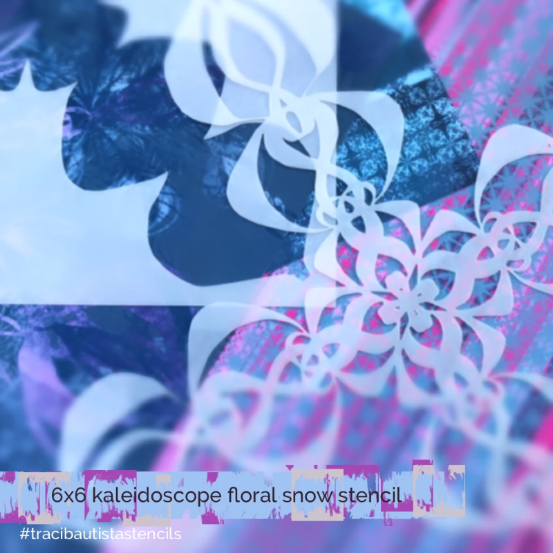 KALEIDOSCOPE floral snow stencil + workshop bundle