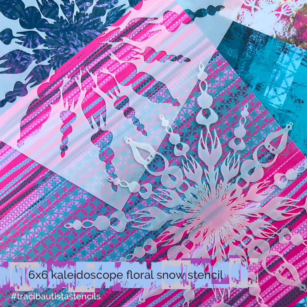 KALEIDOSCOPE floral snow stencil 4-set