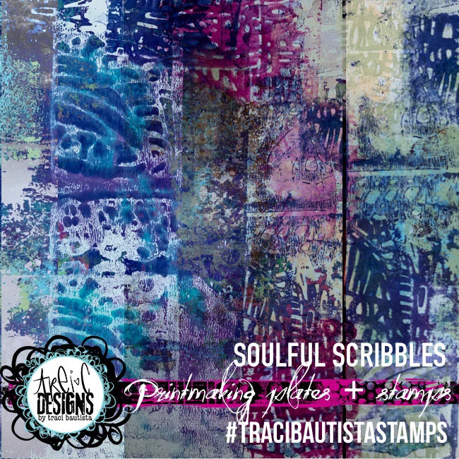 soulful scribbles PRINTMAKING PLATE stamp set