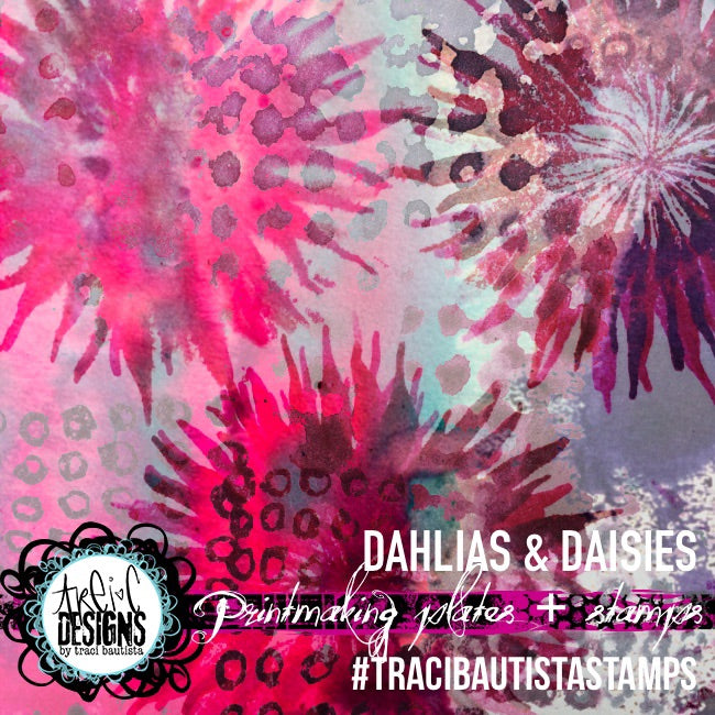 dahlias + daisies FLORALS stamp set