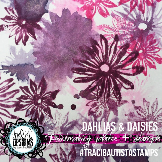 dahlias + daisies FLORALS stamp set