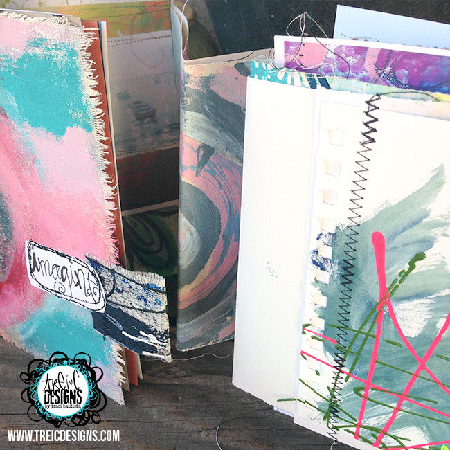 imagine art quilt handmade art journal