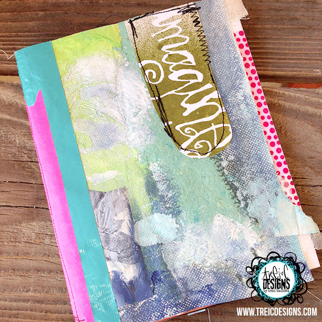 imagine blue collage quilt handmade art journal