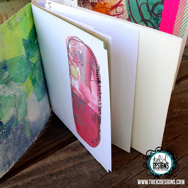 LILY fabric handmade art quilt journal