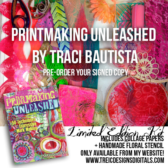 Printmaking Unleashed autographed book + collage kit
