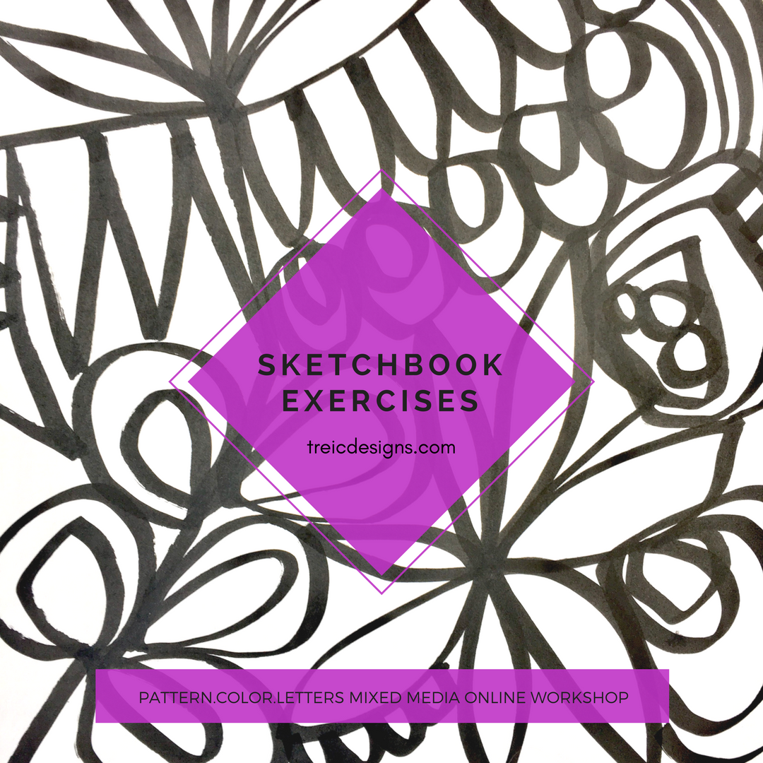 INSPIRATION SKETCHBOOK: patterns + color + letters online workshop