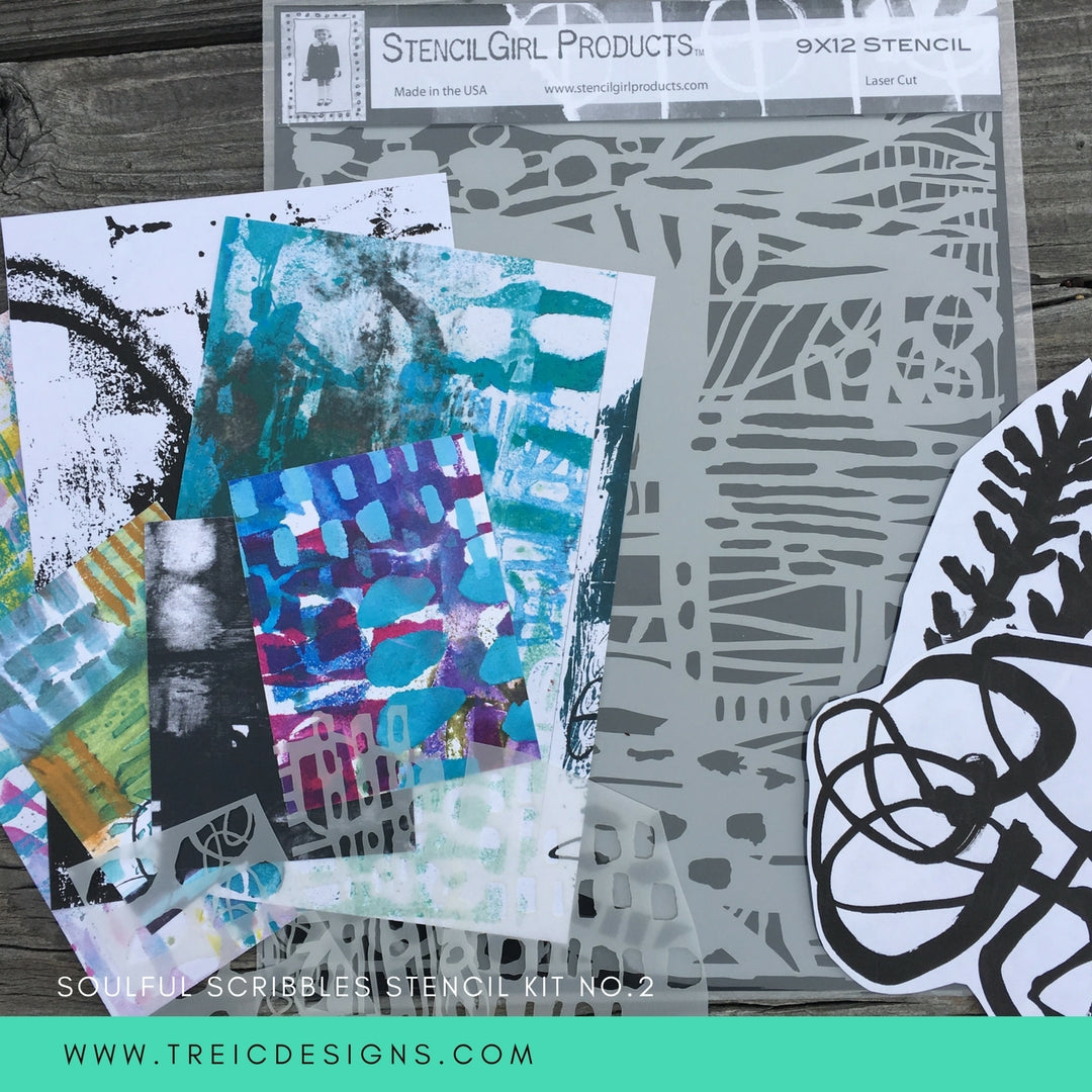 SOULFUL SCRIBBLES stencil kit no. 2 + live stream