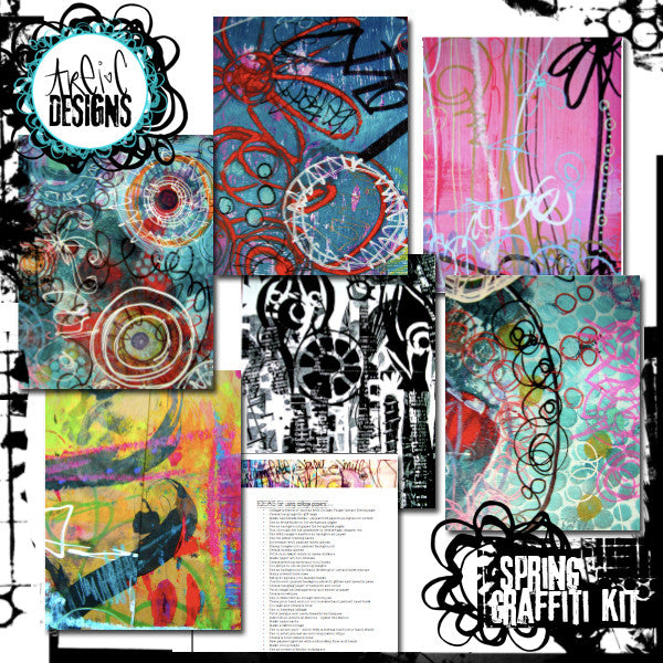 SPRING graffiti papers kit