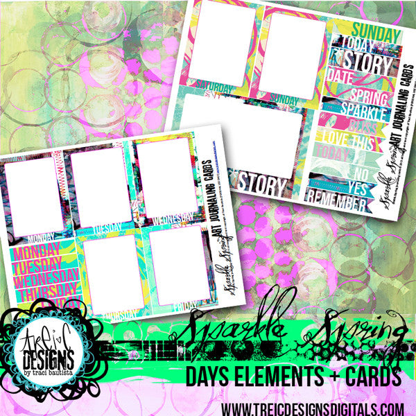 SPARKLE SPRING days journaling cards