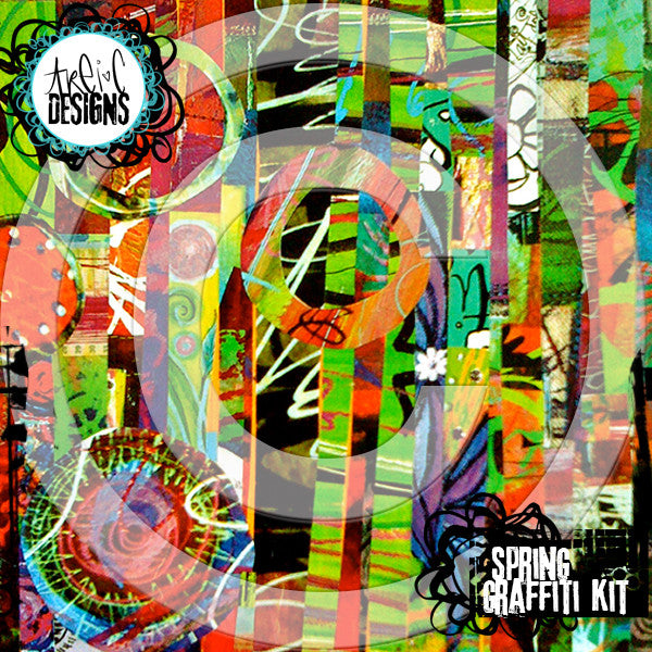 SPRING graffiti papers kit