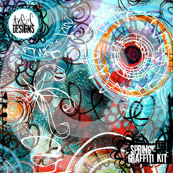 SPRING graffiti papers kit